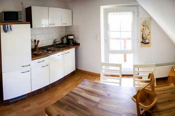 Küche der Ferienwohnung im Spreewald